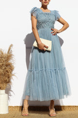 STORMI - CROCHET MESH MIDI DRESS