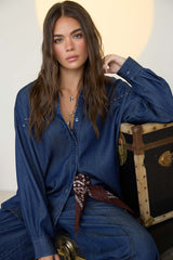 DENIM STUD SHIRT