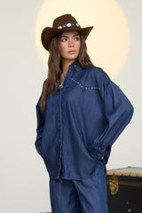 DENIM STUD SHIRT