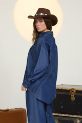 DENIM STUD SHIRT