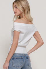 ASSYMETRICAL SHORT SLEEVE SWEATER