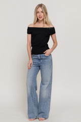 ASSYMETRICAL SHORT SLEEVE SWEATER