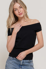 ASSYMETRICAL SHORT SLEEVE SWEATER