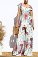 SEEPUCCI - PRINT CAP SLEEVE TOP