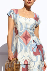 SEEPUCCI - PRINT CAP SLEEVE TOP