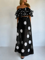 LUXURY - BIG DOT MAXI SKIRT