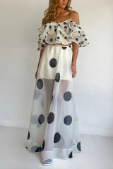 LUXURY - BIG DOT MAXI SKIRT