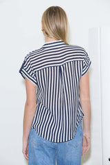 STRIPE SHORT SLEEVE BLOUSE