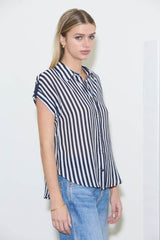 STRIPE SHORT SLEEVE BLOUSE