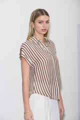 STRIPE SHORT SLEEVE BLOUSE