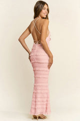 CHICAGO - STRETCH RUFFLE MAXI DRESS