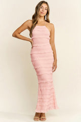 CHICAGO - STRETCH RUFFLE MAXI DRESS