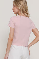 SHORT SLEEVE BUTTON CARDIGAN