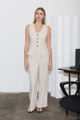 HANA - LINEN WIDE LEG PANT