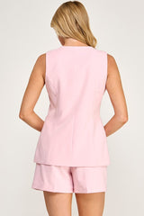 ABBY - GOLD BUTTON LONG VEST