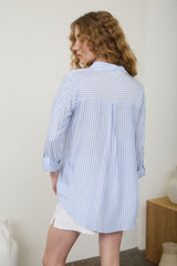 STRIPE ROLL UP SLEEVE SHIRT