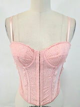 MESH LACE TIE BACK CORSETTE