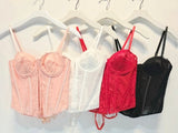 MESH LACE TIE BACK CORSETTE