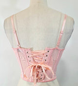 MESH LACE TIE BACK CORSETTE