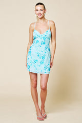 AQUARIUS - SEQUIN TIE BACK MINI DRESS