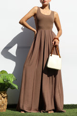 MOCHA - MIXED MEDIA JUMPSUIT