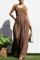 MOCHA - MIXED MEDIA JUMPSUIT