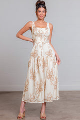 RACHEL - EMBROIDERED MIDI DRESS