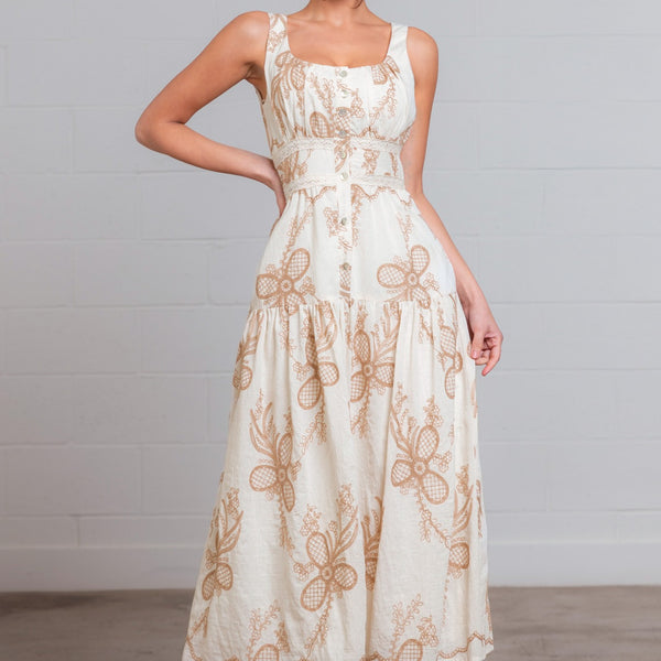 RACHEL - EMBROIDERED MIDI DRESS – Yaya & Co.