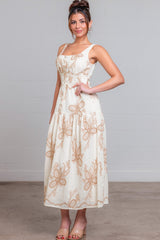 RACHEL - EMBROIDERED MIDI DRESS