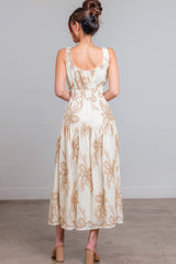 RACHEL - EMBROIDERED MIDI DRESS