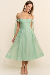DUBAI - MINT TIE STRAP DRESS