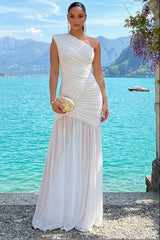 IRINA - ONE SHOULDER MESH GOWN