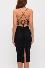 MILLIE - CAMI MESH TIE BACK DRESS