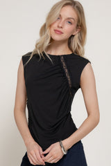 LACE TRIM SHORT SLEEVE TOP