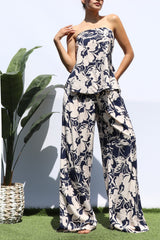 INDIGO - FLORAL TUBE TOP