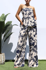 INDIGO - FLORAL TUBE TOP