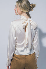 HIGH NECK SATIN BLOUSE