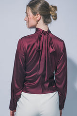 HIGH NECK SATIN BLOUSE