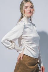 HIGH NECK SATIN BLOUSE