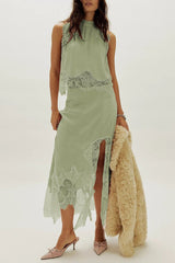 IRINA - ASSYMETIRAL LACE SKIRT