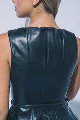 PU PEPLUM TANK WITH BELT