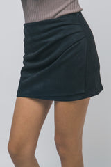 FAUX SUEDE SKORT