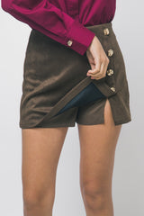FAUX SUEDE SKORT