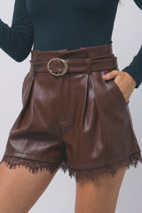LACE TRIM SHORTS