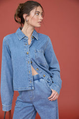 BOXY - CROP DENIM SHIRT