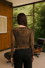 CLARA - MESH LEO DRAPE TOP