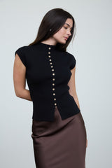 PREMIUM SHORT SLEEVE BUTTON TOP
