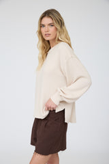 WAFFLE KNIT OVERSIZE SWEATER