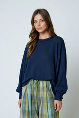 WAFFLE KNIT OVERSIZE SWEATER