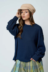 WAFFLE KNIT OVERSIZE SWEATER